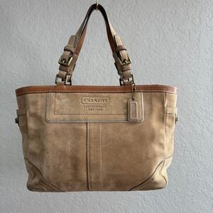 Coach Tan Suede Tote Bag